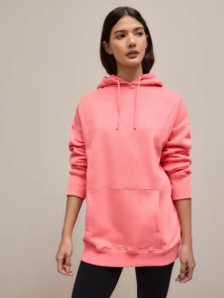 Next Bright Pink Relaxed Fit Longline Hoodie Sale