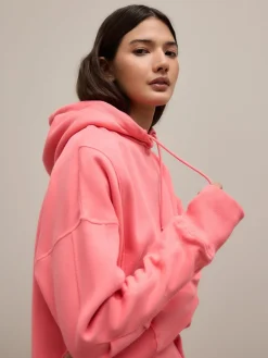 Next Bright Pink Relaxed Fit Longline Hoodie Sale