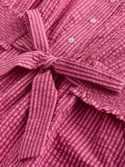 Next Bright Pink/Red Belted Summer Playsuit Hot