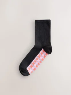 Next Footbed Ankle Socks 4 Pack Bright Wobbly Check Best