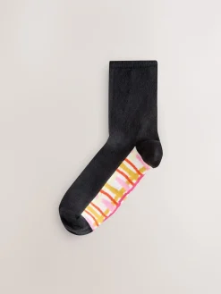 Next Footbed Ankle Socks 4 Pack Bright Wobbly Check Best