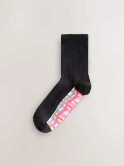 Next Footbed Ankle Socks 4 Pack Bright Wobbly Check Best