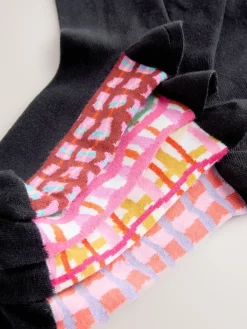 Next Footbed Ankle Socks 4 Pack Bright Wobbly Check Best