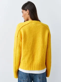 Next Crew Neck Jumper With Wool Bright Yellow Sale