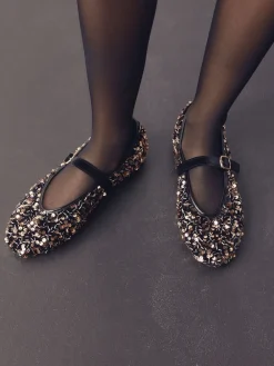 Next Forever Comfort® Embellished Sequin Mary Jane Shoes Bronze Sale
