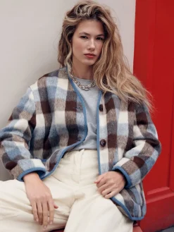 Next Brown and Blue Checked Jacket Clearance