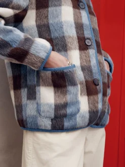 Next Brown and Blue Checked Jacket Clearance