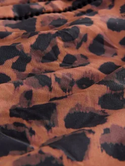 Next High Neck Tummy Control Shaping Swimsuit Brown Animal Clearance