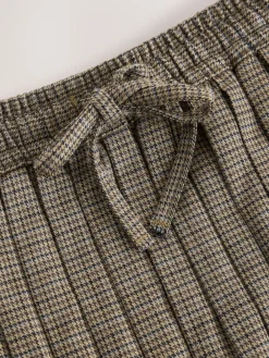 Next Pleated Pull On Mini Skirt Brown Check Clearance
