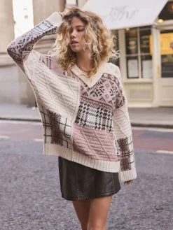 Next Faux Leather Mini Skirt Brown Distressed Hot