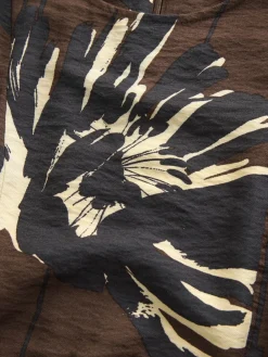 Next Sleeveless Column A-Line Maxi Dress Brown Floral Discount