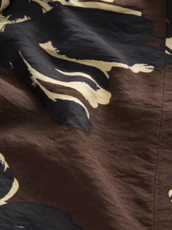 Next Sleeveless Column A-Line Maxi Dress Brown Floral Discount