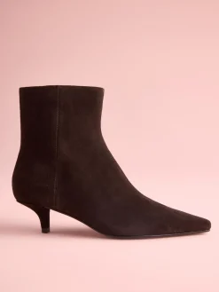 Next Tabitha Simmons x Underset Heel Ankle Boots Brown Suede Hot