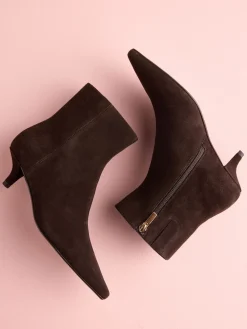 Next Tabitha Simmons x Underset Heel Ankle Boots Brown Suede Hot