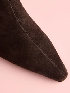 Next Tabitha Simmons x Underset Heel Ankle Boots Brown Suede Hot