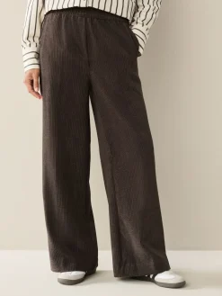 Next Brown/Khaki Wide Leg Soft Cord Trousers 2 Pack Best