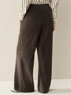 Next Brown/Khaki Wide Leg Soft Cord Trousers 2 Pack Best