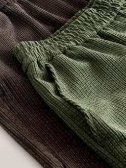 Next Brown/Khaki Wide Leg Soft Cord Trousers 2 Pack Best