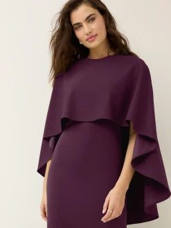 Next Burgundy Red Cape Maxi Dress New