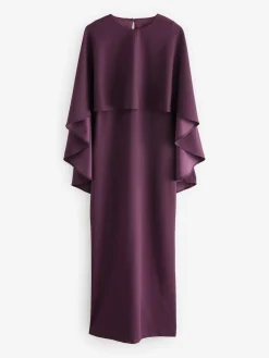 Next Burgundy Red Cape Maxi Dress New