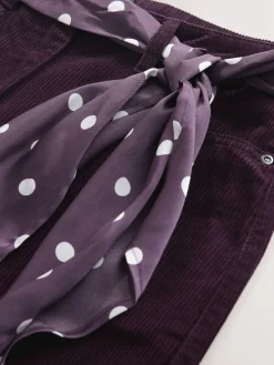 Next Cord Wide Leg Trousers With Scarf Burgundy Red Best