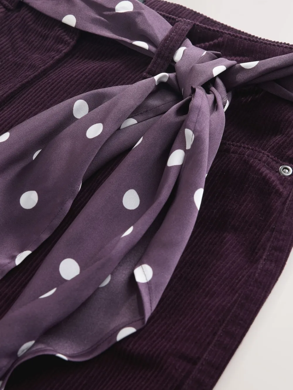 Next Cord Wide Leg Trousers With Scarf Burgundy Red Best