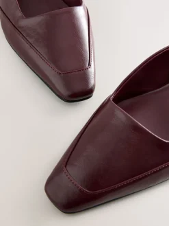 Next Forever Comfort® Square Toe Slingback Heels Burgundy Red Outlet