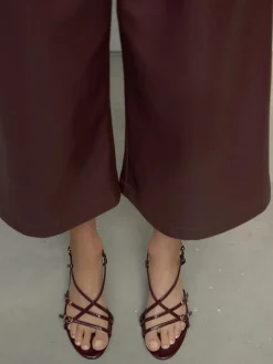 Next Forever Comfort® Multi Buckle Strappy Kitten Heels Burgundy Red Best