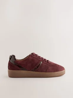 Next Burgundy Red Forever Comfort® Leather Chunky Sole Lace-Up Trainers Best
