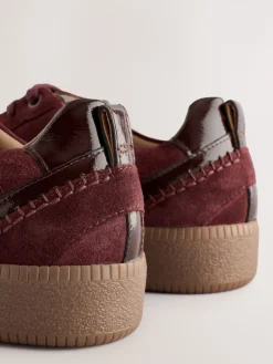 Next Burgundy Red Forever Comfort® Leather Chunky Sole Lace-Up Trainers Best