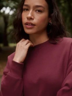 Next 2-In-1 Sweatshirt With Satin Midi Skirt Burgundy Red