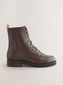 Next Forever Comfort® Lace-Up Ankle Boots Burgundy Red Leather Sale