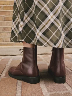 Next Forever Comfort® Lace-Up Ankle Boots Burgundy Red Leather Sale