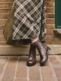 Next Forever Comfort® Lace-Up Ankle Boots Burgundy Red Leather Sale