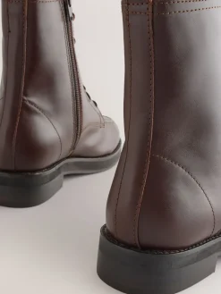 Next Forever Comfort® Lace-Up Ankle Boots Burgundy Red Leather Sale