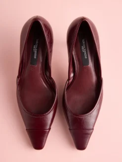 Next Tabitha Simmons x Mary Grace Leather Chisel Toe Court Heels Burgundy Red Leather Best