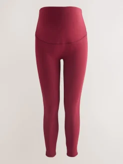 Next Maternity Sports Leggings Burgundy Red New