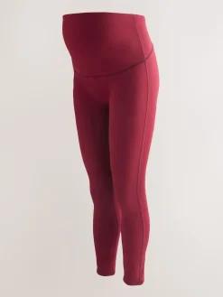 Next Maternity Sports Leggings Burgundy Red New