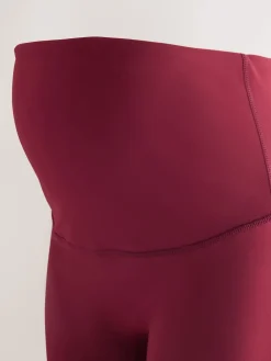 Next Maternity Sports Leggings Burgundy Red New