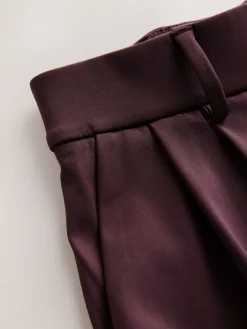 Next N. Premium Wide Leg Tailored Jersey Trousers Burgundy Red Discount