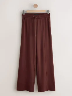 Next Premium Wide Leg Jersey Joggers Burgundy Red Best