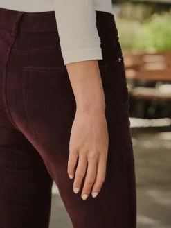 Next Slim Velvet Cord Jeans Burgundy Red Outlet