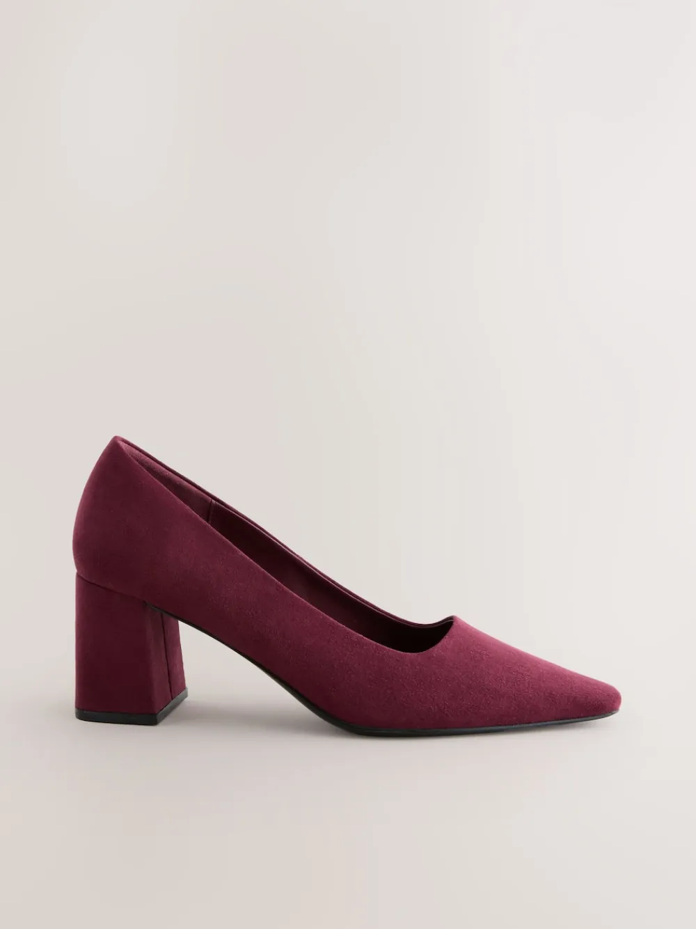 Next Standard/Wide Fit Standard Chisel Toe Block Courts Burgundy Red Clearance
