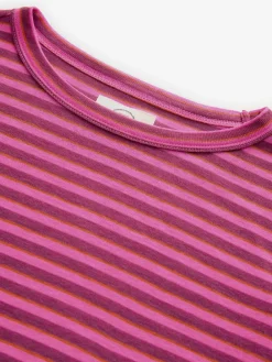 Next Burgundy Red Stripe Long Sleeve Crew Neck T-Shirt Sale