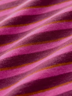 Next Burgundy Red Stripe Long Sleeve Crew Neck T-Shirt Sale