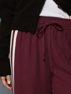 Next Wide Leg Side Stripe Trousers Burgundy Red Best