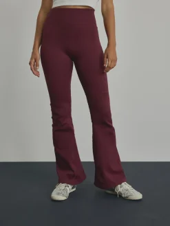 Next Ribbed Kickflare Leggings Burgundy Hot