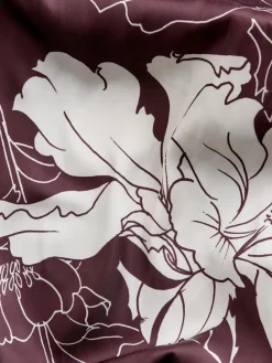 Next Burgundy/Ecru Floral Print Satin Midi Skirt