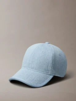 Calvin Klein Burnout Emblem Logo Denim Cap Blue Best
