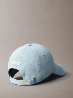 Calvin Klein Burnout Emblem Logo Denim Cap Blue Best